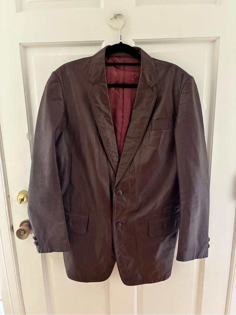 Vintage Oxblood Bespoke Leather Blazer
